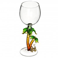 Дизайнерский бокал для вина "Обезьяна под пальмами", 350мл