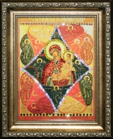 Православная икона Swarovski "Богородица-Неопалимая купина", 20,5х25,5см