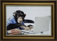 Картина новогодняя с кристаллами Swarovski "Деловая обезьяна"