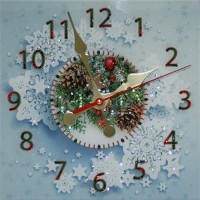 Декоративные часы с кристаллами Swarovski "Новогодние"