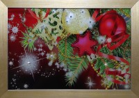 Картина с кристаллами Swarovski "Новогодняя открытка", 33 х 23 см