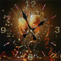 Декоративные часы с кристаллами Swarovski "Брызги шампанского"