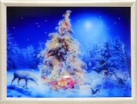 Картина с кристаллами Swarovski "Рождественский лес", 56,5 х 46,5 см
