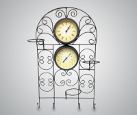 Декоративные часы с термометром и полкой для цветов "Ральта"