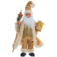 Новогодняя кукла "Добродушный Дед Мороз" (золотой) h.30см