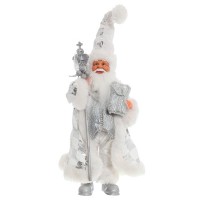 Новогодняя кукла "Добродушный Дед Мороз" (серебряный) h.30см