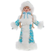 Новогодняя кукла "Нежная Снегурочка" (голубая) h.38см