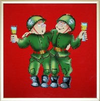 Картина Сваровски "Два товарища", 20 x 20 см