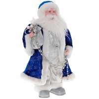 Новогодняя кукла "Дедушка Мороз с мешочком" h.44см