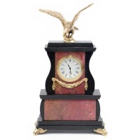 Декоративные часы из родонита "Гордый орёл", высота 25 см
