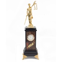 Декоративные часы из яшмы "Фемида", высота 36 см