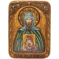 Живописная икона "Благоверный великий князь Игорь" на сакральном кипарисе