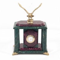 Декоративные часы из змеевика "Гордый орёл", высота 24 см