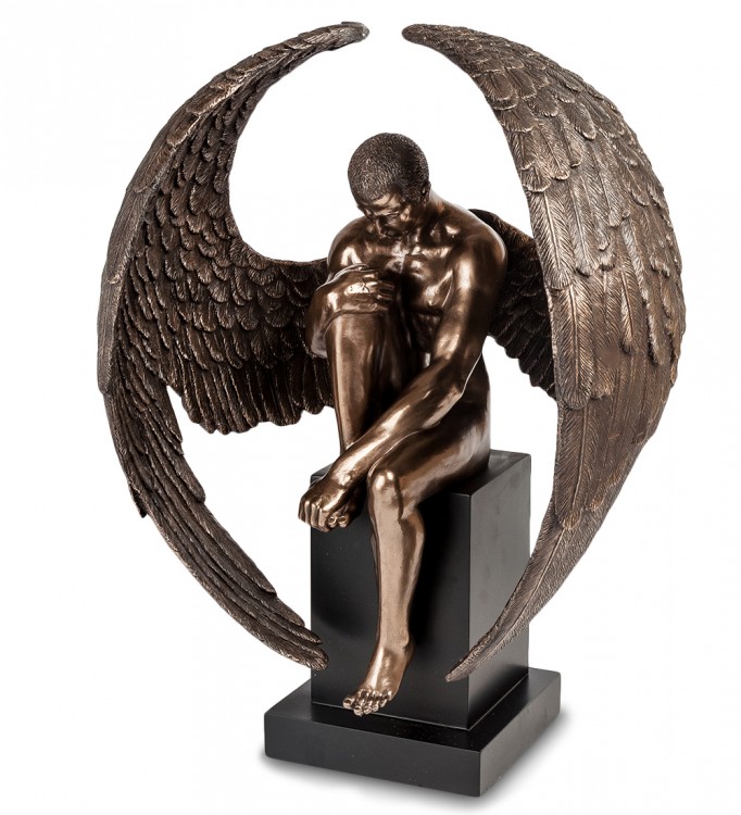 Статуя Veronese "Задумчивый Ангел" 62см (bronze) WS-185.