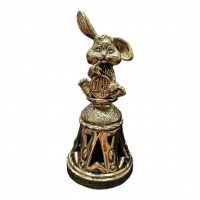 Колокольчик бронзовый "Кролик Новогодний 2023" символ удачи
