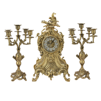 Каминные часы с канделябрами Belo De Bronze "Карранка тападо"