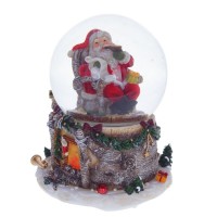 Фигурка декоративная в стекл. шаре с подсветкой, муз. и функц. движения "Дед Мороз"