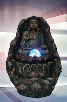 Садовый фонтан с подсветкой "Медетирующий Будда"