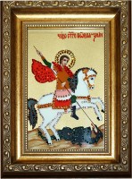 Картина Сваровски "Георгий Победоносец", 10х15 см