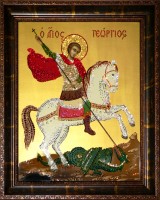 Картина Сваровски "Икона Георгий Победоносец", 40 х 50 см