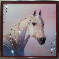 Картина Swarovski "Белая лошадь"
