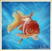Картина Сваровски "Золотая рыбка", 20 х 20 см