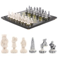 Декоративные шахматы из камня  "Северяне", 36 х 36 см
