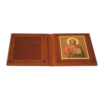 Книга подарочная в кожаном переплете "Икона дорожная"  стр.