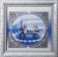 Картина с кристаллами "Арктическая Нефтяная Платформа" (Swarovski)