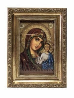 Икона с кристаллами "Божией Матери Казанская 10x15" (Swarovski)