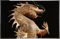 Картина с кристаллами "Золотой китайский дракон" (Swarovski)