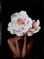 Картина с кристаллами "Девушка с розой" (Swarovski)