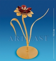 AR-4318/ 1 Фигурка «Цветок с двумя листочками» с цв.кр. (Юнион) (Crystal Temptations)