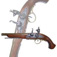 Пистоль "Европа" под левую руку, 18 век, латунь