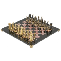 Шахматы "Викинги" креноид змеевик (40x40см, вес 12кг)