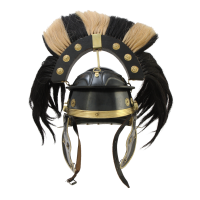 Шлем Римский с поперечным  черно-светлым плюмажем