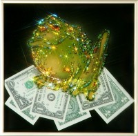Картина Сваровски "Жаба с долларами", 25 х 25 см